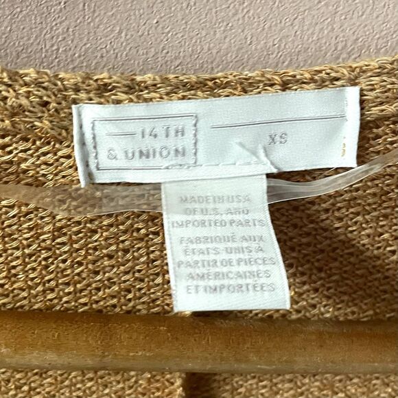 14th & Union Tan Open Front LightWeight Cardigan Size XS EUC - Picture 4 of 12